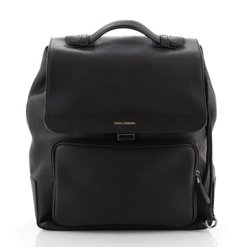 Dolce & Gabbana Drawstring Flap Backpack Leather Large