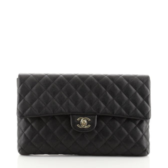 Chanel Classic Flap Clutch Quilted Caviar