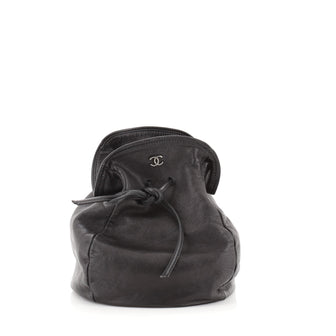 Chanel Vintage CC Drawstring Wristlet Lambskin Small