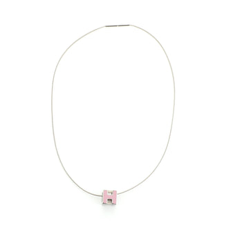 Hermes Pop H Cube Pendant Necklace Metal with Enamel
