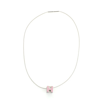Hermes Pop H Cube Pendant Necklace Metal with Enamel