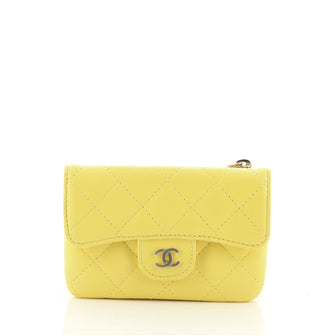 Chanel Classic Flap Zip Coin Pouch Quilted Lambskin