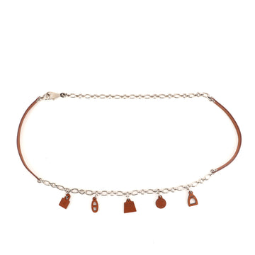 Hermes Olga Charm Belt Metal and Leather
