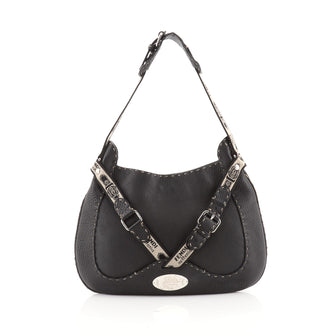 Fendi Selleria Belted Romano Hobo Leather