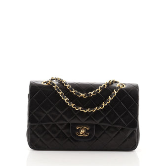 Chanel Vintage Classic Double Flap Bag Quilted Lambskin Medium