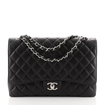 Chanel Classic Double Flap Bag Quilted Caviar Maxi