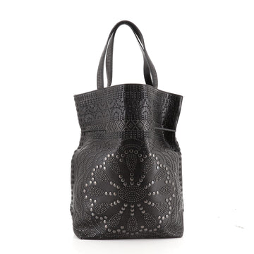 Gucci Drawstring Bucket Studded Leather Large
