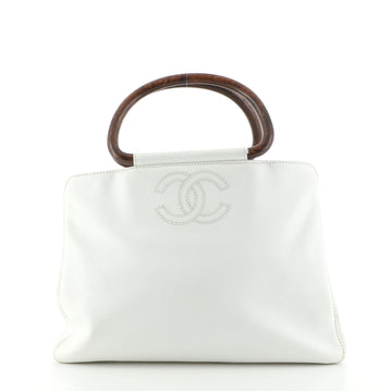 Chanel Vintage Wooden Ring Tote Caviar Medium