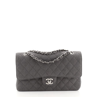 Chanel Classic Double Flap Bag Quilted Glitter Fabric Medium