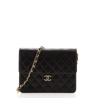 Chanel Vintage Clutch with Chain Quilted Leather Small