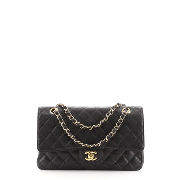 Chanel Vintage Classic Double Flap Bag Quilted Caviar Medium