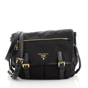 Prada Double Buckle Flap Camera Bag Tessuto Medium
