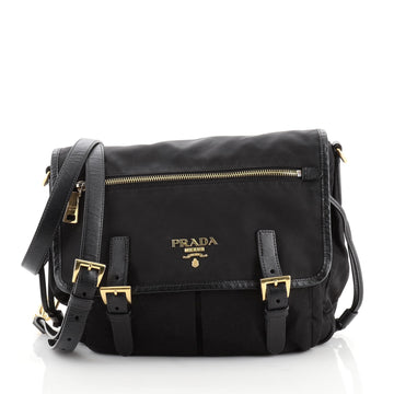 Prada Double Buckle Flap Camera Bag Tessuto Medium