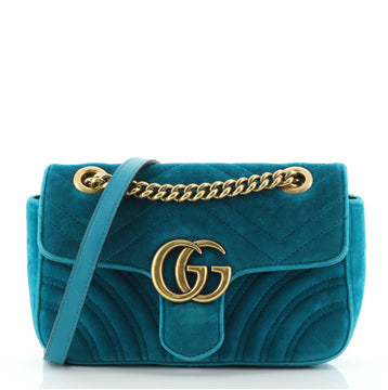 Gucci GG Marmont Flap Bag Matelasse Velvet Small
