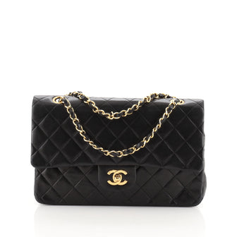Chanel Vintage Classic Double Flap Bag Quilted Lambskin Medium