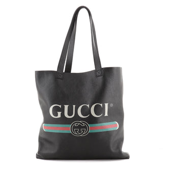 Gucci Logo Tote Printed Leather Large