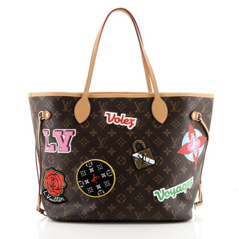 Louis Vuitton Neverfull NM Tote Limited Edition Patches Monogram Canvas MM
