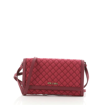 Prada Chain Wallet Crossbody Quilted Tessuto