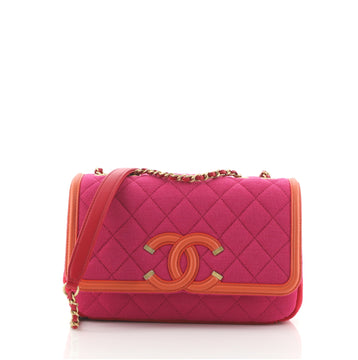 Chanel Filigree Flap Bag Quilted Jersey Small