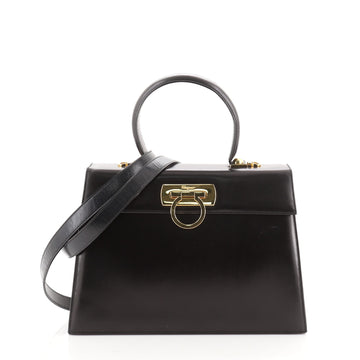 Salvatore Ferragamo Gancini Convertible Top Handle Bag Leather Medium