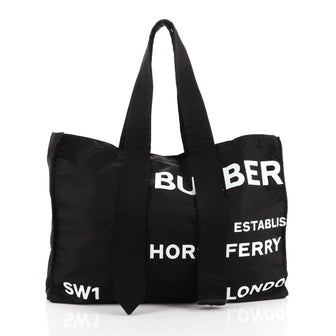 Burberry Belt Shopper Tote Horseferry Printed Nylon