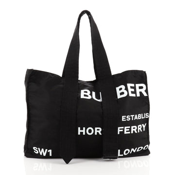 Burberry Belt Shopper Tote Horseferry Printed Nylon