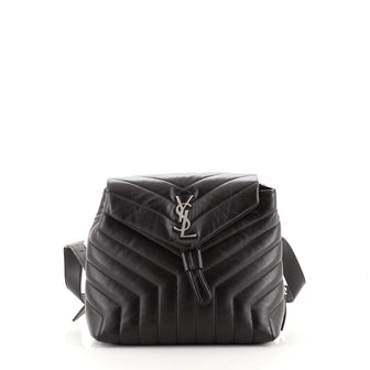 Saint Laurent LouLou Backpack Matelasse Chevron Leather Small