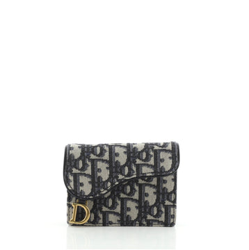 Christian Dior Saddle Card Case Oblique Canvas