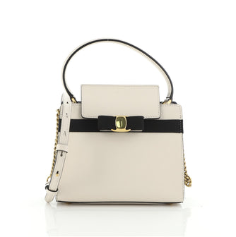 Salvatore Ferragamo Convertible Vara Bow Top Handle Bag Leather Small