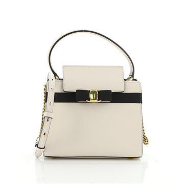 Salvatore Ferragamo Convertible Vara Bow Top Handle Bag Leather Small