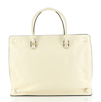 Valentino Rockstud Four Corner Tote Leather Large