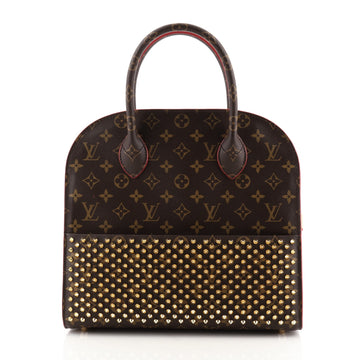 Louis Vuitton Christian Louboutin Shopping Bag Calf Hair and Monogram Canvas