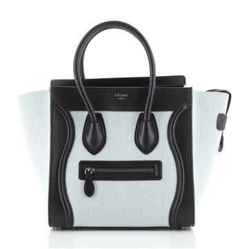 Celine Luggage Bag Canvas and Leather Micro