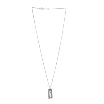 Tiffany & Co. Atlas Open Bar Pendant Necklace 18K White Gold with Diamonds