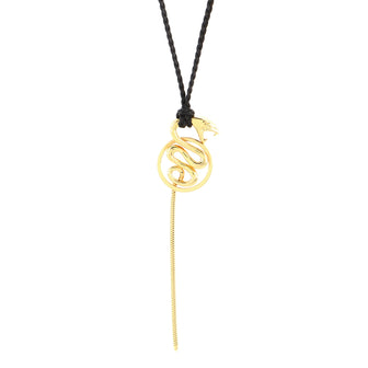 Boucheron Kaa Snake Braided Necklace 18K Yellow Gold with Leather 