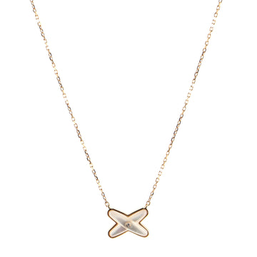 Chaumet Jeux de Liens Pendant Necklace 18K Rose Gold with Mother of Pearl and Diamond