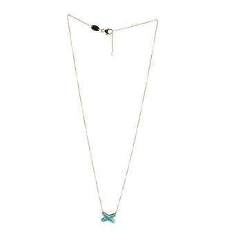 Chaumet Jeux de Liens Pendant Necklace 18K Rose Gold with Turquoise and Diamond