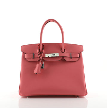 Hermes Birkin Handbag Pink Epsom with Palladium Hardware 30