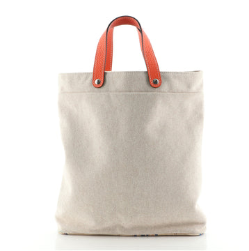 Hermes Petit H Tote Printed Canvas with Silk and Leather Vertical
