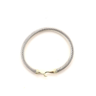 David Yurman Cable Buckle Bracelet Sterling Silver with 14K Yellow Gold 5mm