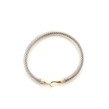 David Yurman Cable Buckle Bracelet Sterling Silver with 14K Yellow Gold 5mm