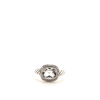 David Yurman Noblesse Ring Sterling Silver with White Topaz and Diamonds 10mm