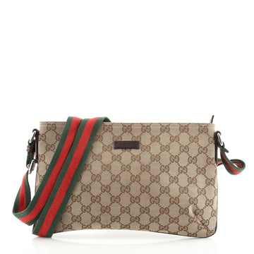 Gucci Web Zip Crossbody GG Canvas Small