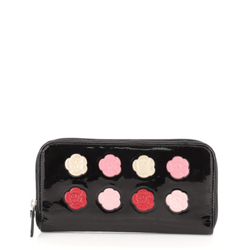 Chanel Zippy Wallet Camellia Patent Long