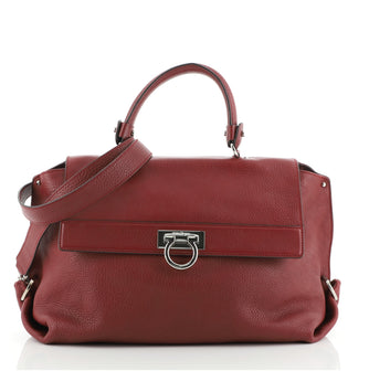 Salvatore Ferragamo Sofia Satchel Grainy Leather Large