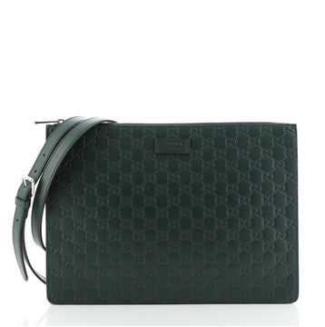 Gucci Zip Messenger Bag Guccissima Leather Large