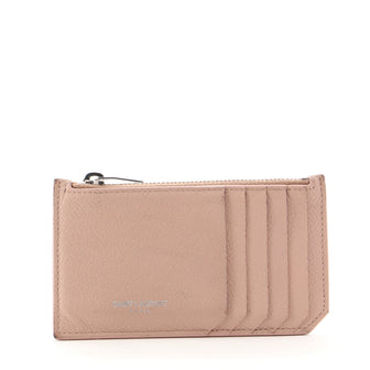 Saint Laurent Fragment Zip Card Holder Leather