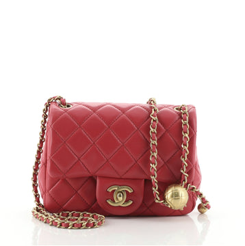 Chanel Pearl Crush Square Flap Bag Quilted Lambskin Mini