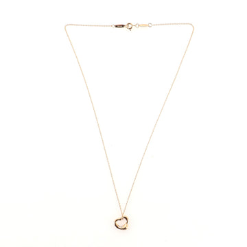 Tiffany & Co. Elsa Peretti Open Heart 3 Diamonds Pendant Necklace 18K Rose Gold and Diamonds 18K Rose Gold and Diamonds