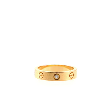 Cartier Love Wedding Band 1 Diamond Ring 18K Rose Gold with Diamond